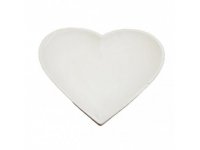 Dřevěný bílý tác tvar srdce 20x20